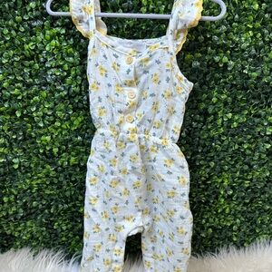 Nwot‎ Catherine Malandrino White and Yellow Jumpsuit Floral Design
